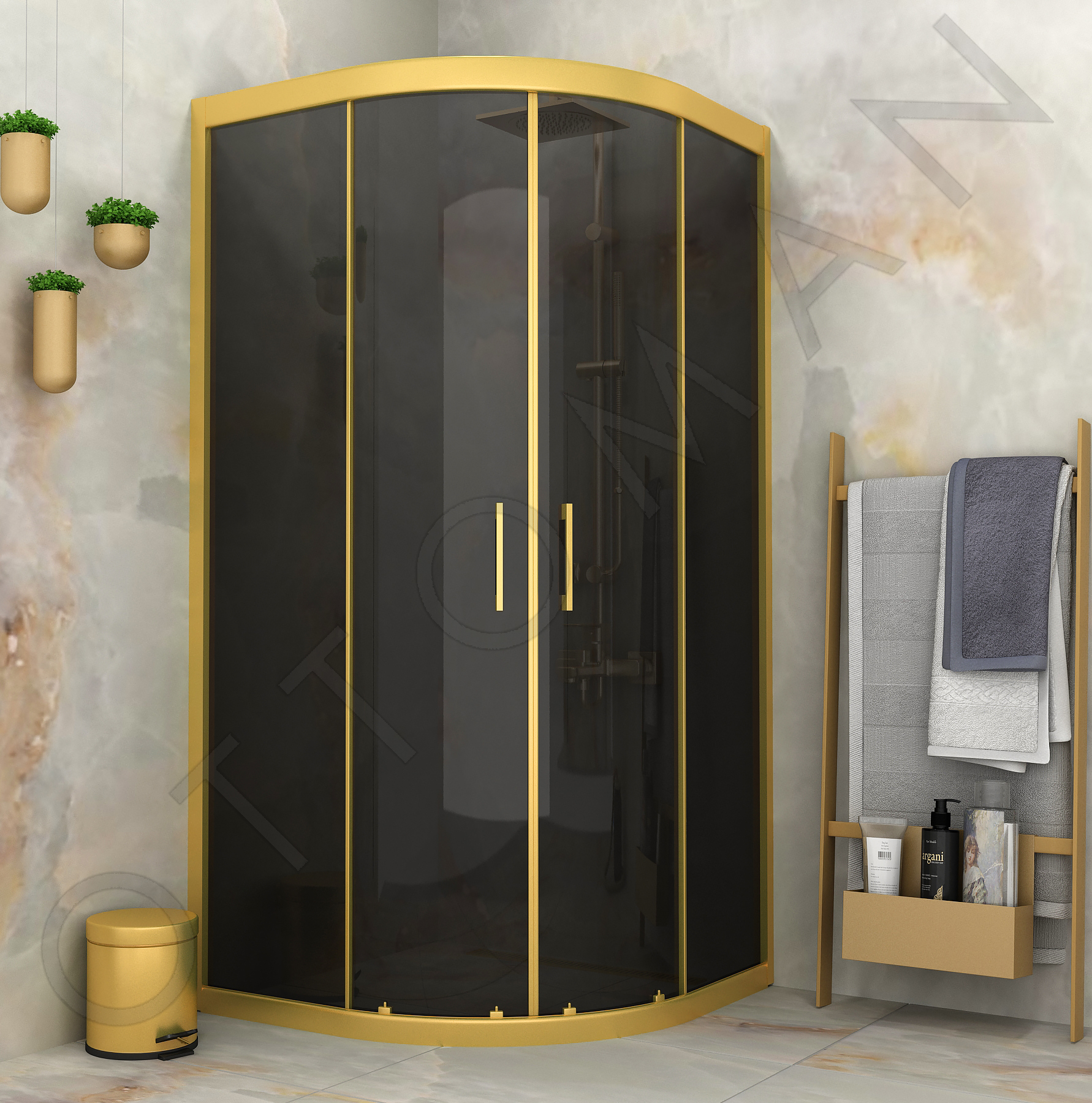 ADA SERİSİ GOLD FÜME OVAL DUŞAKABİN