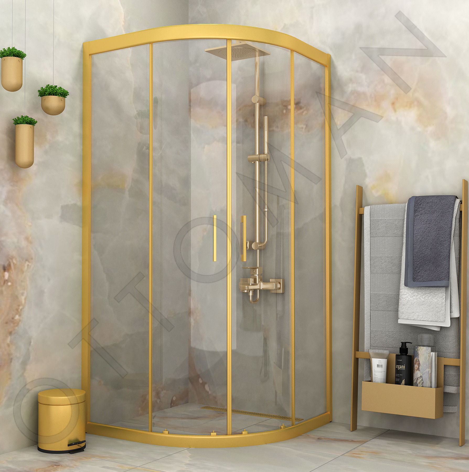 ADA SERİSİ GOLD ŞEFFAF OVAL DUŞAKABİN