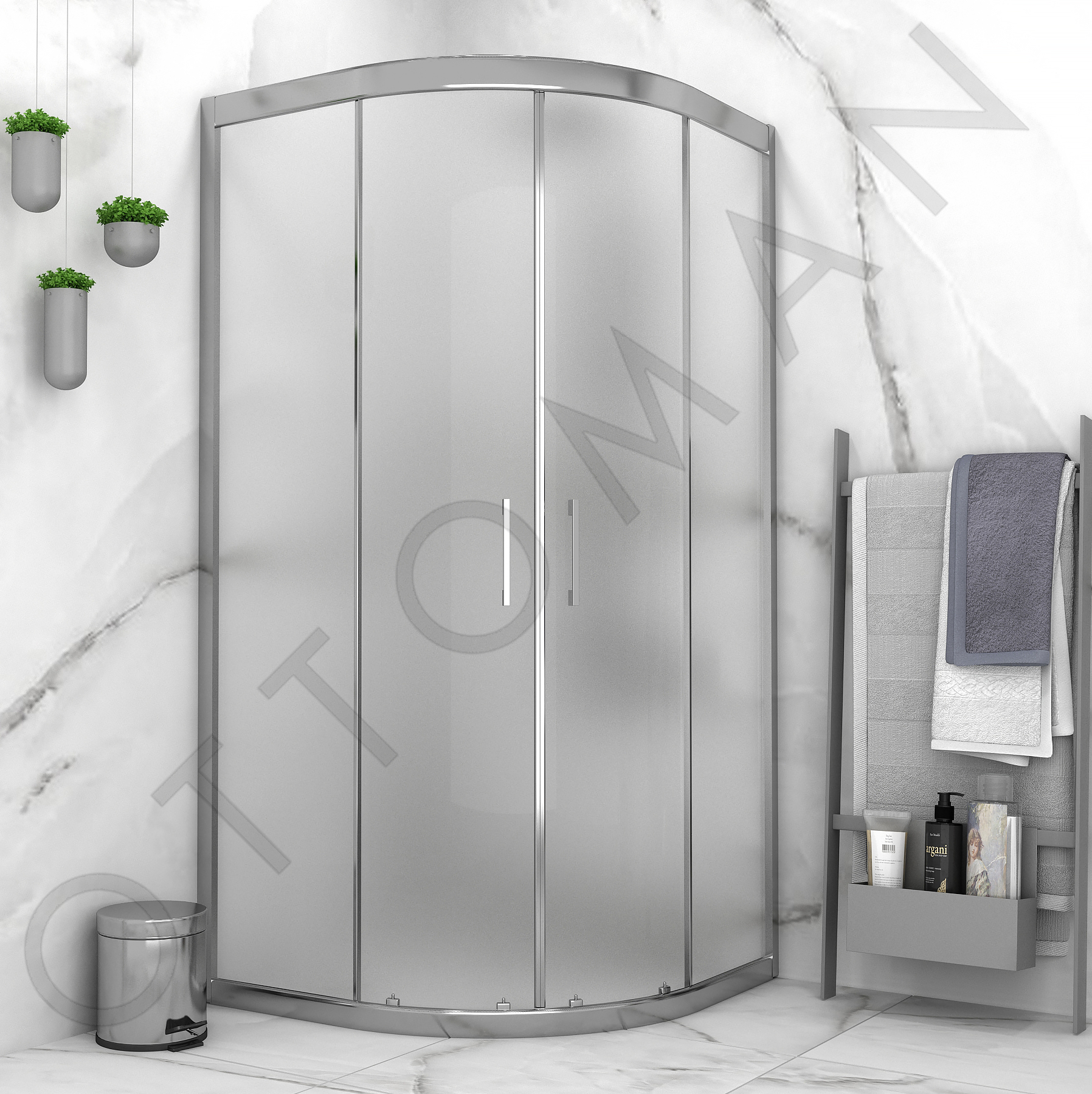ADA SERİSİ PARLAK KROM SATINE OVAL DUŞAKABİN